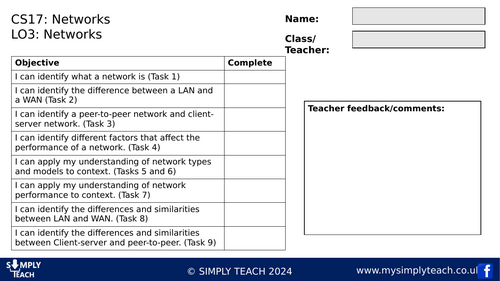 GCSE CS - L17 Workbook (Networks)