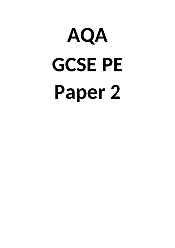 AQA GCSE PE Paper 2 Revision Guide