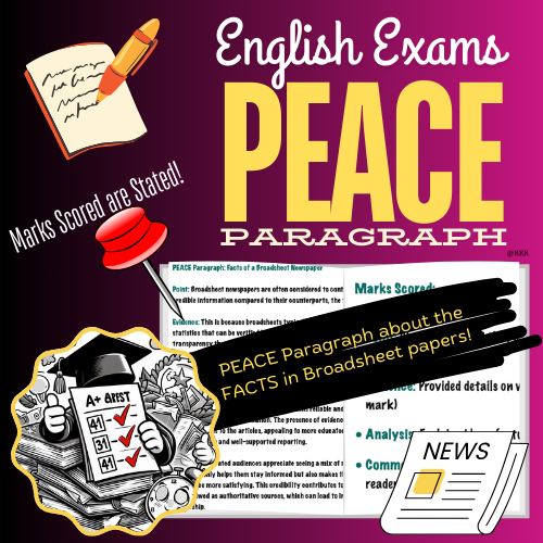 Understanding Facts in Broadsheet News Sheets: PEACE Paragraph Essay Format!” (GCSE & IGCSE Prep)