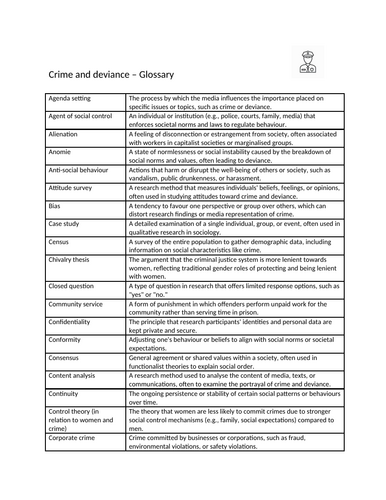 Crime & Deviance with theory and methods - essential GCSE and A-level resource