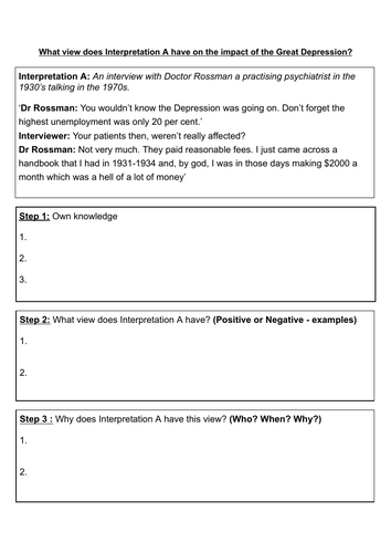 USA 1930s - Interpretation analysis 2