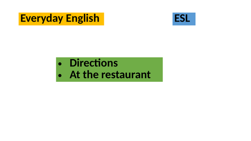 ESL review - Telling the time, eating out etc