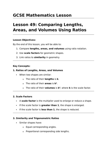 Making Comparisons with Ratios - GCSE Maths Lesson