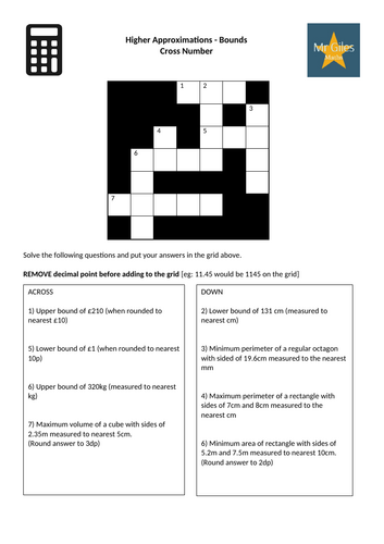 Higher Approximations Topic Cross Number Bundle