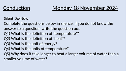 GCSE Physics Conduction: Complete Lesson