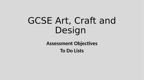 GCSE AQA Assessment Objectives To Do Lists