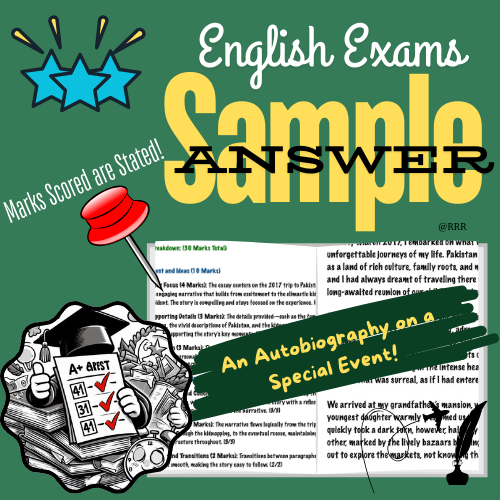 GCSE & IGCSE Autobiography Sample Writing on a Special Event & Marks Explained as Tips for Kids 12+