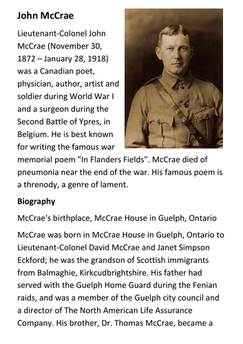 John McCrae Handout