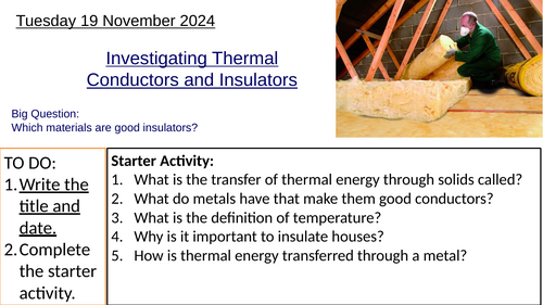 GCSE Physics Investigating Conductors and Insulators: Complete Lesson ...
