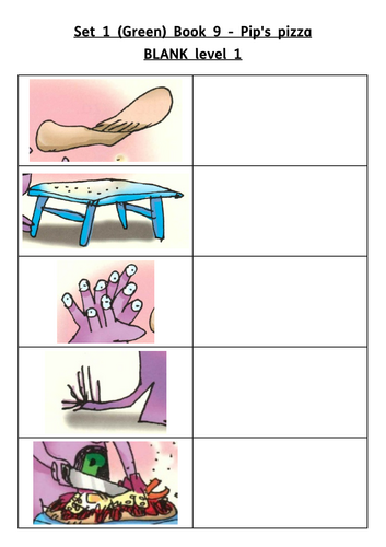 RWI Set 1 (Green) Book 09 - Pip's pizza resources | Teaching Resources