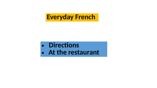 French review - telling the time, directions etc