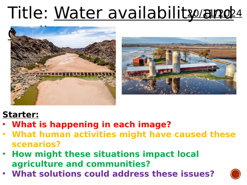 Water availability and quality