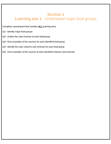 NCFE Level 1 in Sport Booklet - Health and Nutrition