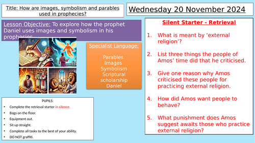 Y8: KS3 CATHOLIC RED: Prophecy and Promise - How are images, symbolism & parables used in prophecies