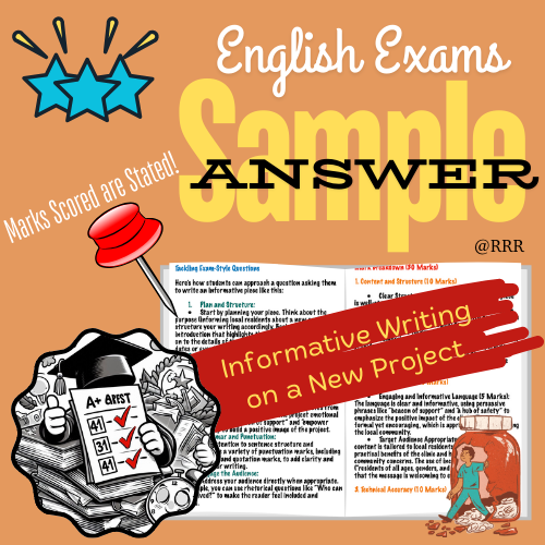 IGCSE English Informative Writing on a New Project withTips to Ace Exams  ~ Language Features & More