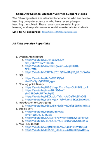Computer Science Educator/Learner Support Videos