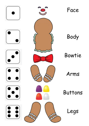 Gingerbread Roll the Dice and Draw