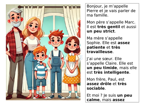 French family character KS3