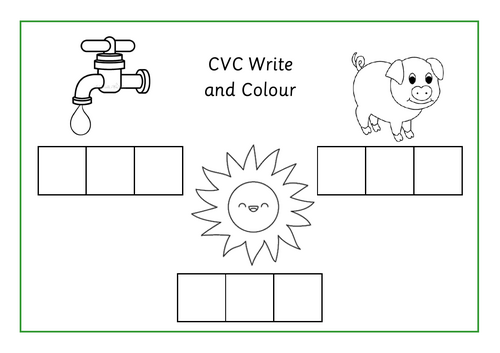 Colour & Write CVC Phase 2 Phonics