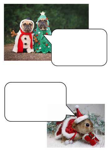 Christmas character speech bubbles for continuous provision