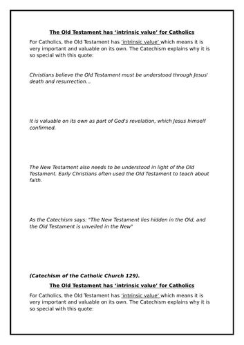 Y7: KS3 CATHOLIC RED: Prophecy and Promise - Why is the Old Testament important for Catholics?