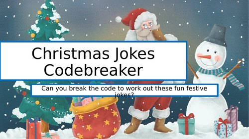 KS2 Christmas Jokes Codebreaker! Fun activity  Christmas puzzle PPoint