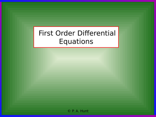 Core Pure - First Order Differential Equations