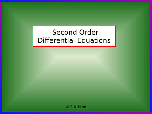 Core Pure - Second Order Differential