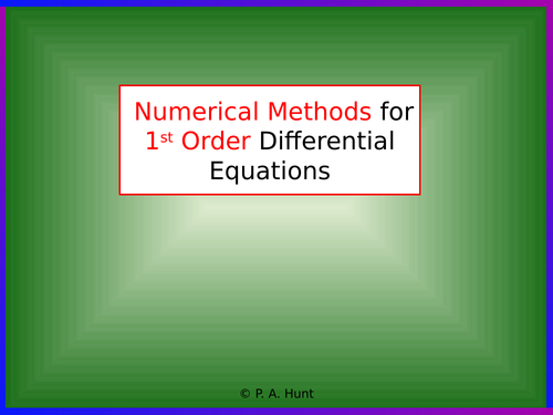 Core Pure - Numerical Methods (for 1st order Differential Equations)