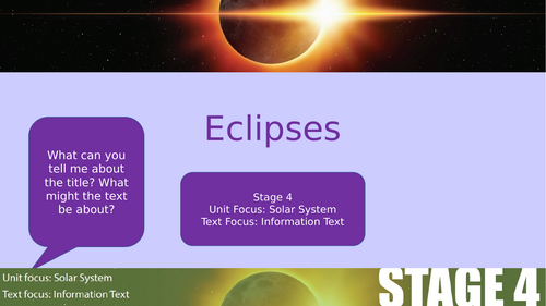 Year 4 Solar System Eclipses Reading Comprehension