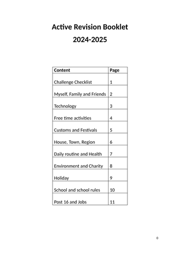 AQA GCSE French Active Revision Booklet Writing Strips