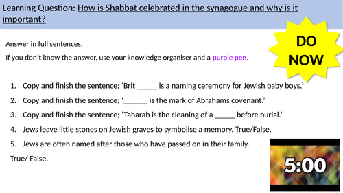 10.5 Shabbat in the Synagogue