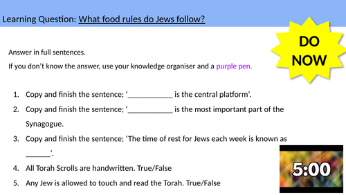 10.12 Dietary food laws/ Kosher, Judaism