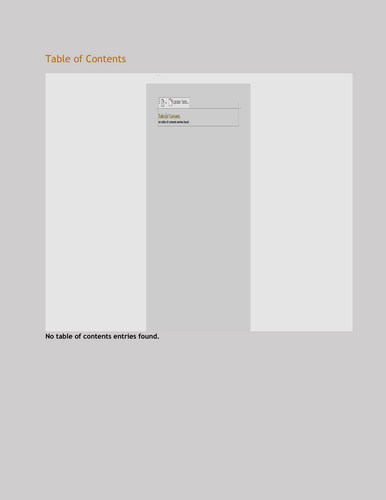 MS word _Table of Content