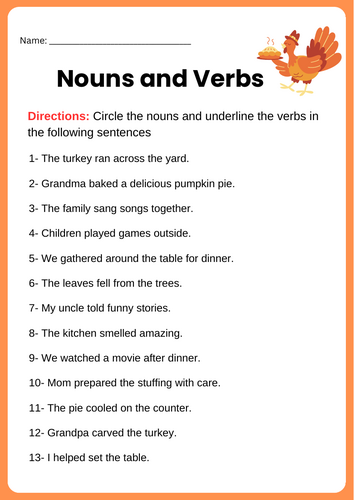 Thanksgiving Grammar Worksheets | Grammar Practice