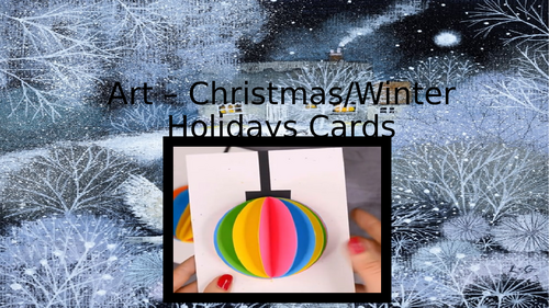 Winter holiday 3D wishing card art - Step by step with symbols for SLD learners