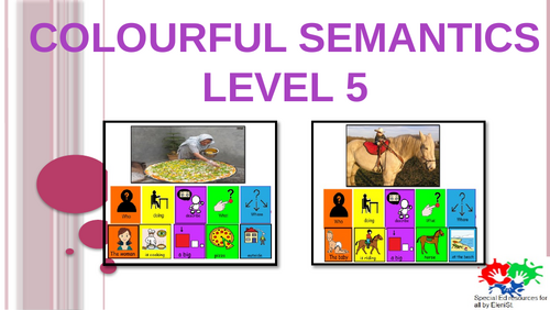 Colourful Semantics Level 5 pack (Subject, Verb, Object, Place, Describe) SEN