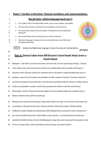 A Level Paper 1 Meanings and Representations