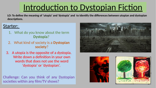 Dystopia Short SOW - 4 Lessons