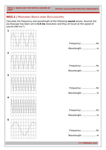Waves: Measuring using Oscilloscopes