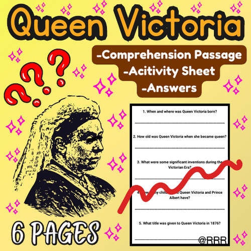 Queen Victoria: The Grand Monarch - Reading & Activity Fun! Kids Mini History Lesson & Writing Task