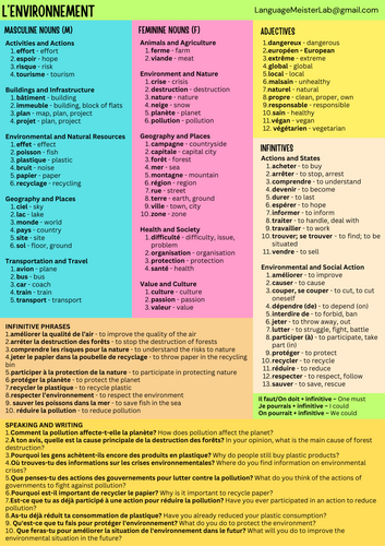 Environment Learning Mat