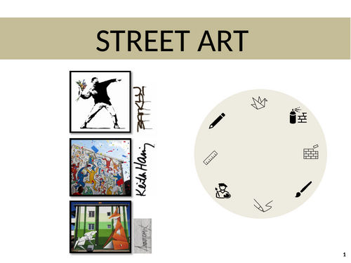 'Street Art'  a  64 page, KS3 PPT, 6 week KS3 Unit of Work- with weekly printable A6 marking slips