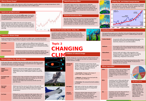 Geography OCR B Knowledge Organisers