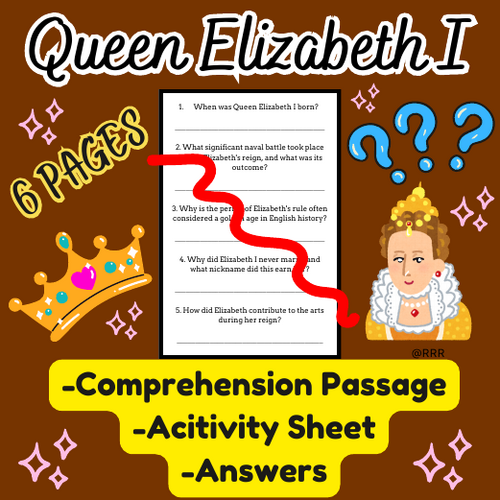 Queen Elizabeth I: Shaping England’s Golden Age – Reading & Activity Sheet: Kids Mini Lesson