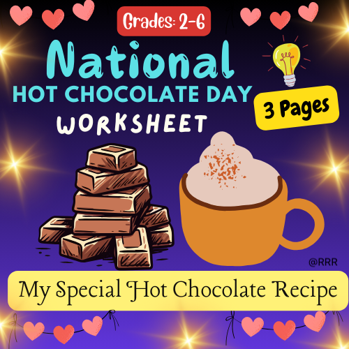 Create Your Secret Hot Chocolate Recipe: Fun Fill-in Worksheet for Cocoa Day! Kids Activity Page