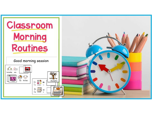 Class routine-Good morning questions booklet all symbolised for SLD learners