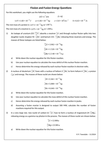 Fission, Fusion and Mass Deficit