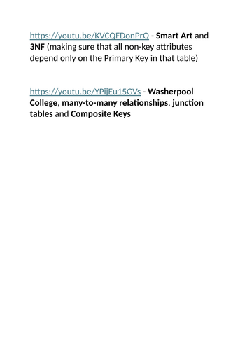 FREE Activity 1 Normalisation - two FREE videos covering two papers