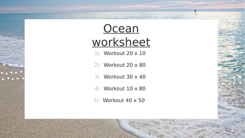 OCEAN WORKSHEET 1